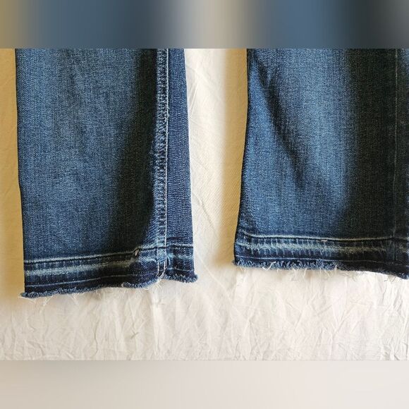 MISS ME Jeans Women's Sz 30 (29x24.5)  Blue Crop Boot Low-Rise Raw Hem GUC - Picture 4 of 9